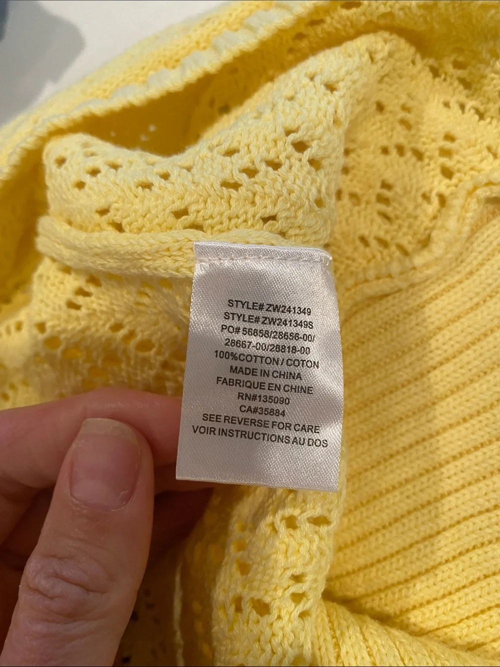 Z Supply Pale Yellow Open-Knit Cropped Cardigan and shell set